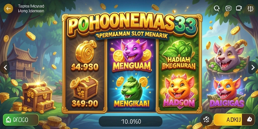 Tampilan gameplay menarik dari POHONEMAS33 yang penuh warna.