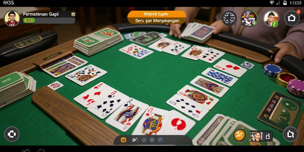 Gameplay seru Gaple dengan desain yang menarik.