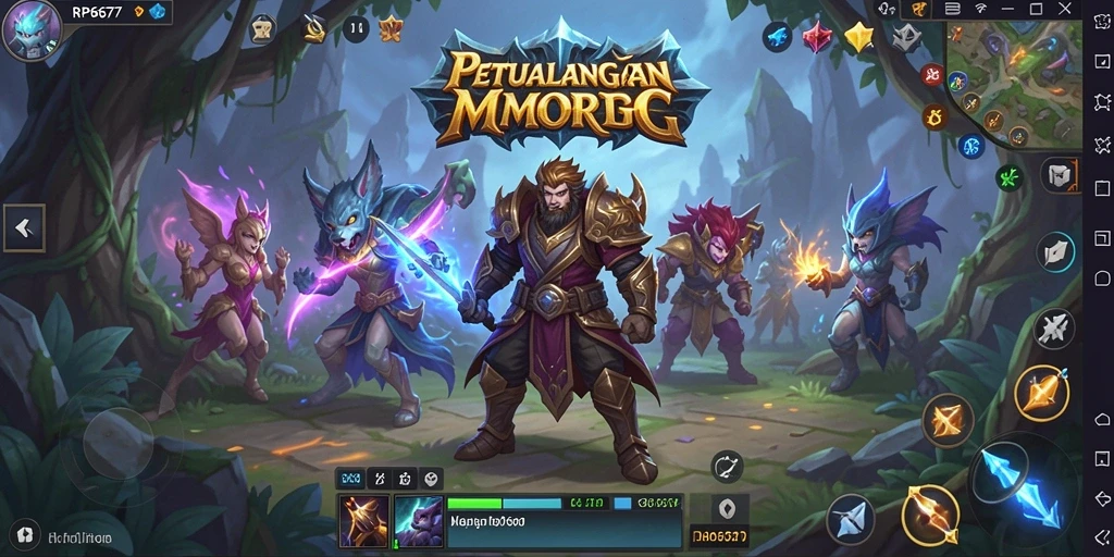 Screenshot menunjukkan aksi pertempuran epik di dunia RP6677.