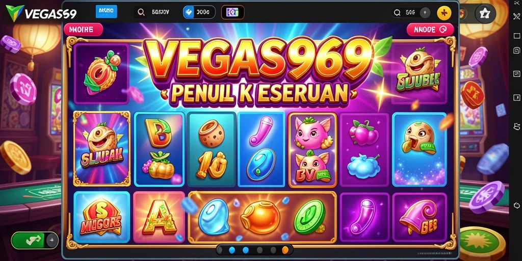 Tampilan gameplay seru dari VEGAS969 yang menampilkan mesin Slot.