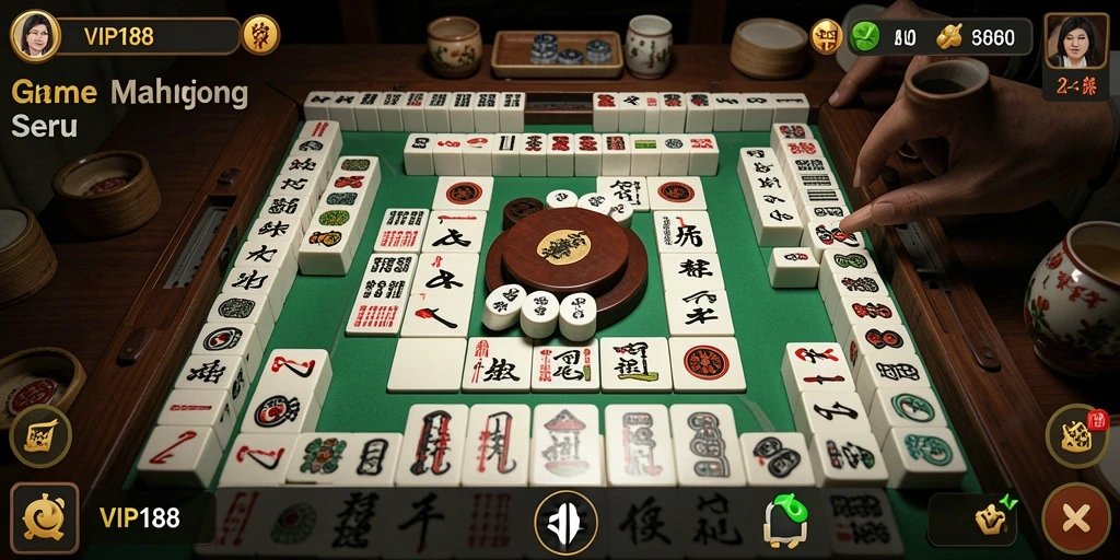 Tampilan menarik dari gameplay Mahjong di VIP188.